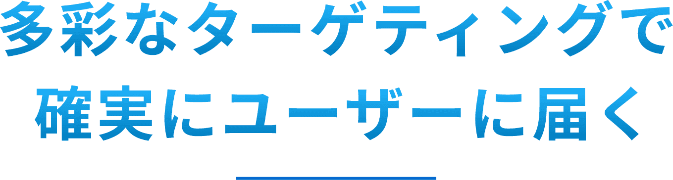 多彩なターゲティングで確実にユーザーに届く